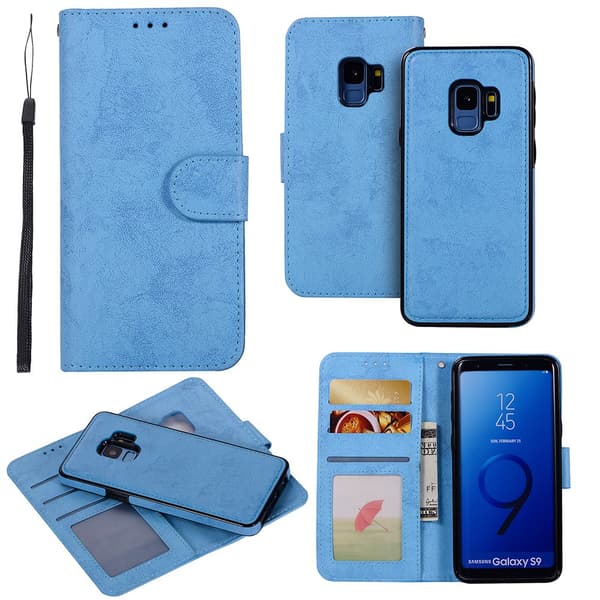 Samsung Galaxy S9 - Silk-Touch Fodral med Plånbok och Skal