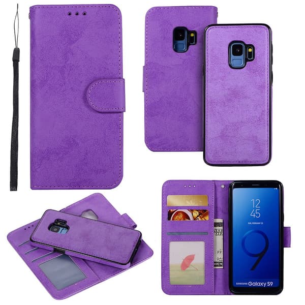 Samsung Galaxy S9 - Silk-Touch Fodral med Plånbok och Skal