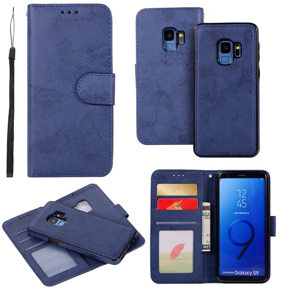 Samsung Galaxy S9 - Silk-Touch Fodral med Plånbok och Skal