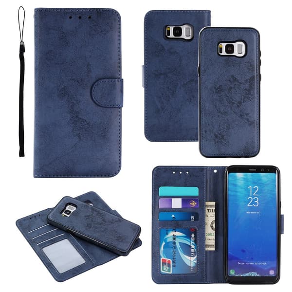 Samsung Galaxy S8 - Silk-Touch Fodral med Plånbok och Skal