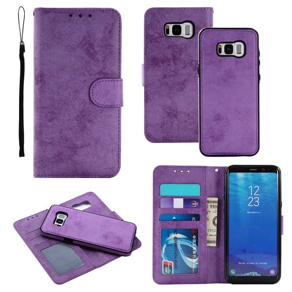 Samsung Galaxy S8 - Silk-Touch Fodral med Plånbok och Skal