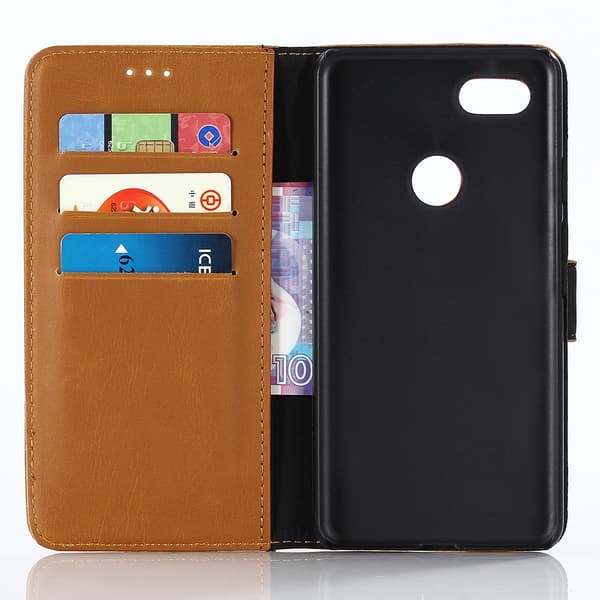 Retro Wallet Cellphone Cover for Google Pixel 3 XL - Brown