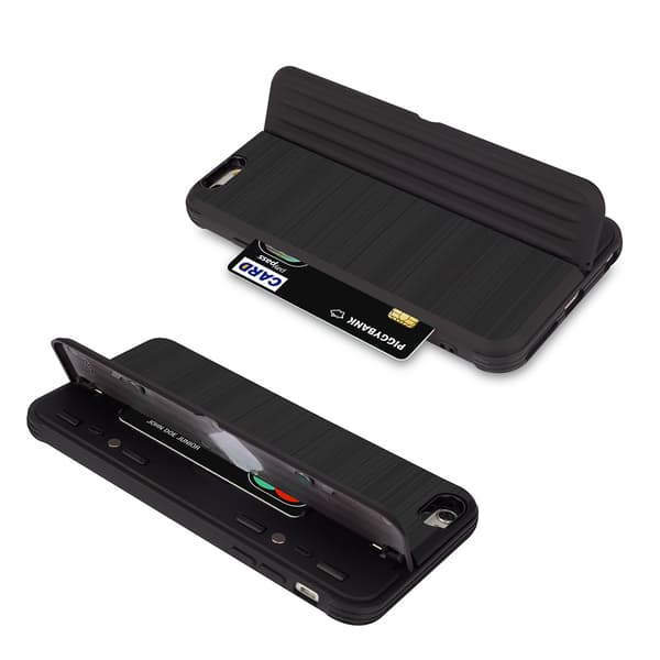 iPhone 6/6S - Stilrent Skal med kortplats och mobilställ