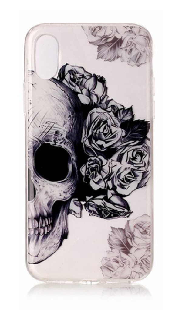 iPhone XR - Skull - Transparent - Black/White