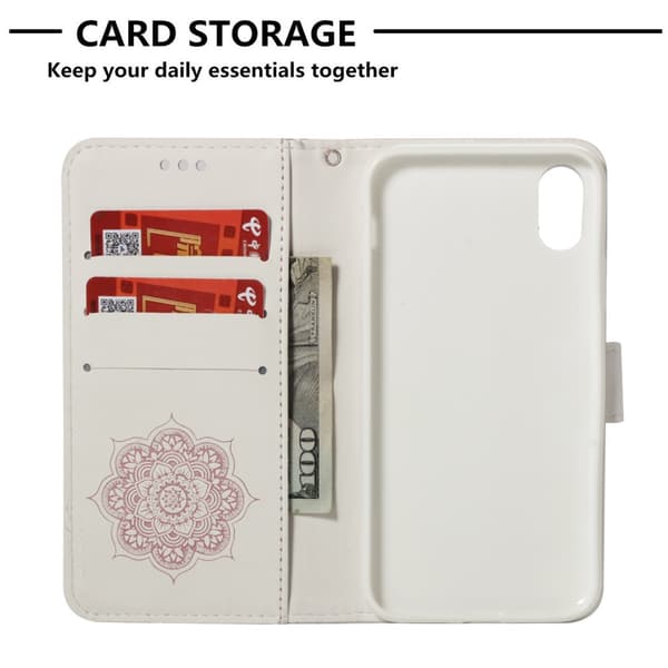Imprint Dream Catcher Wallet Case for iPhone XS Max - White-Pink
