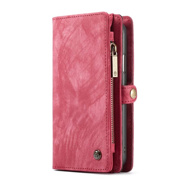 CASEME iPhone XS Max Retro Split läder plånboksfodral - Röd