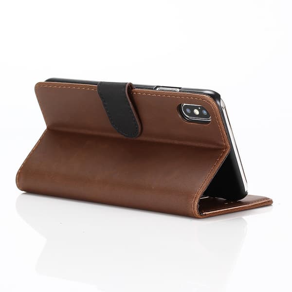 iPhone XS Max Retro Plånboksfodral / Fodral - Coffee