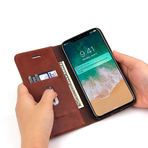 LEMANS populära Plånboksfodral till iPhone X/XS