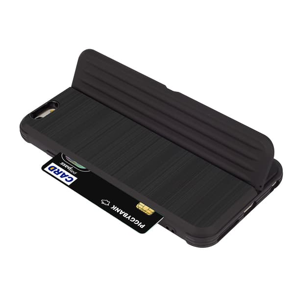EXXO-Skyddsskal med plats för kort för iPhone 6/6S Plus
