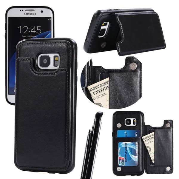 Läderskal med Plånbok/Kortfack till Samsung Galaxy S7 Edge