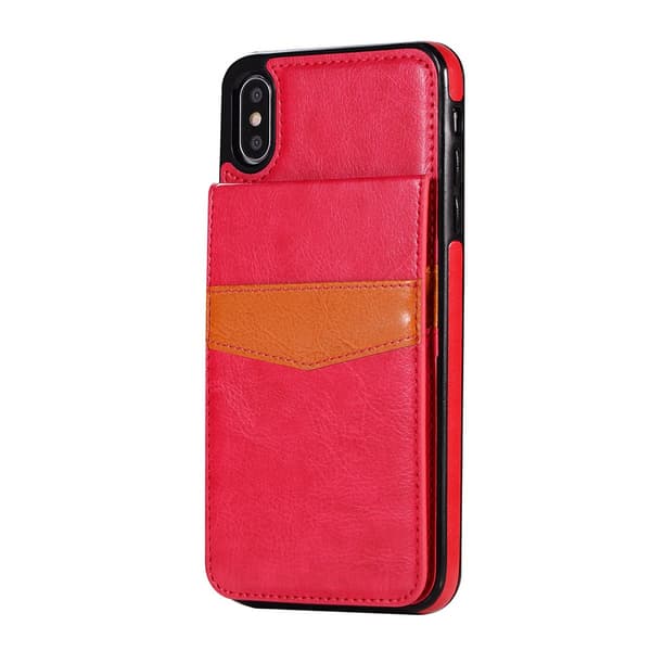 Praktiskt Skal med Kortfack iPhone XS Max (Leman) Rosa Rosa