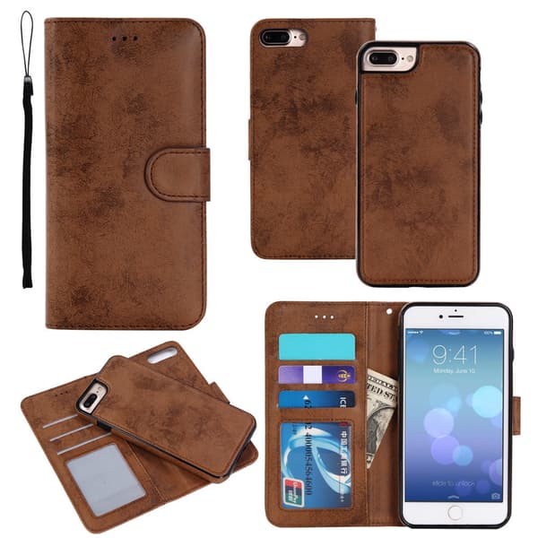 Mocka magnetiskt skal för iPhone 6+/6s+ Plus med magnetisk lås. Brun One-size