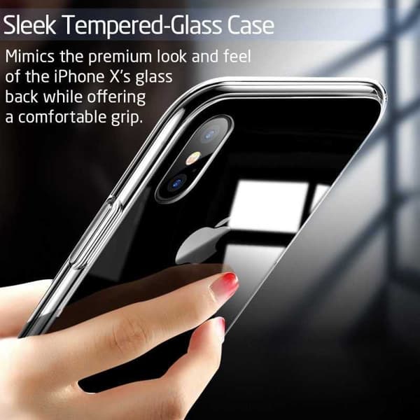 iPhone XR stødabsorberende skal 9H hærdet glas bagside af glas