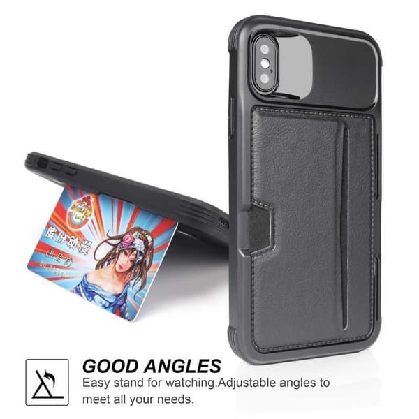 iPhone XR Iskunkestävä kansi korttilokerolla Solid V2