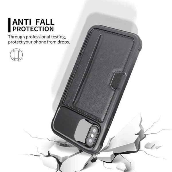 iPhone XR Iskunkestävä kansi korttilokerolla Solid V2