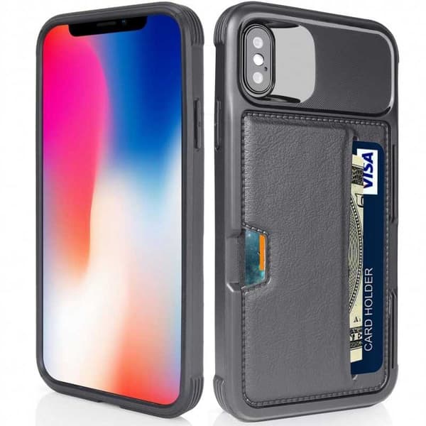 iPhone XR Iskunkestävä kansi korttilokerolla Solid V2