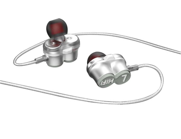 In-ear hörlurar med dubbla högtalare - Svart