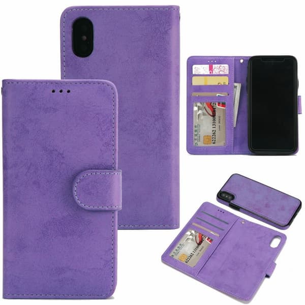 Suede magnetfodral för iPhone XR med magnetlås. Lila One-size