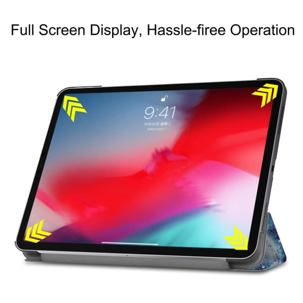 Smart etui i læder med trefoldet stativ til iPad Pro 11" (2018) - Galaxy Pattern