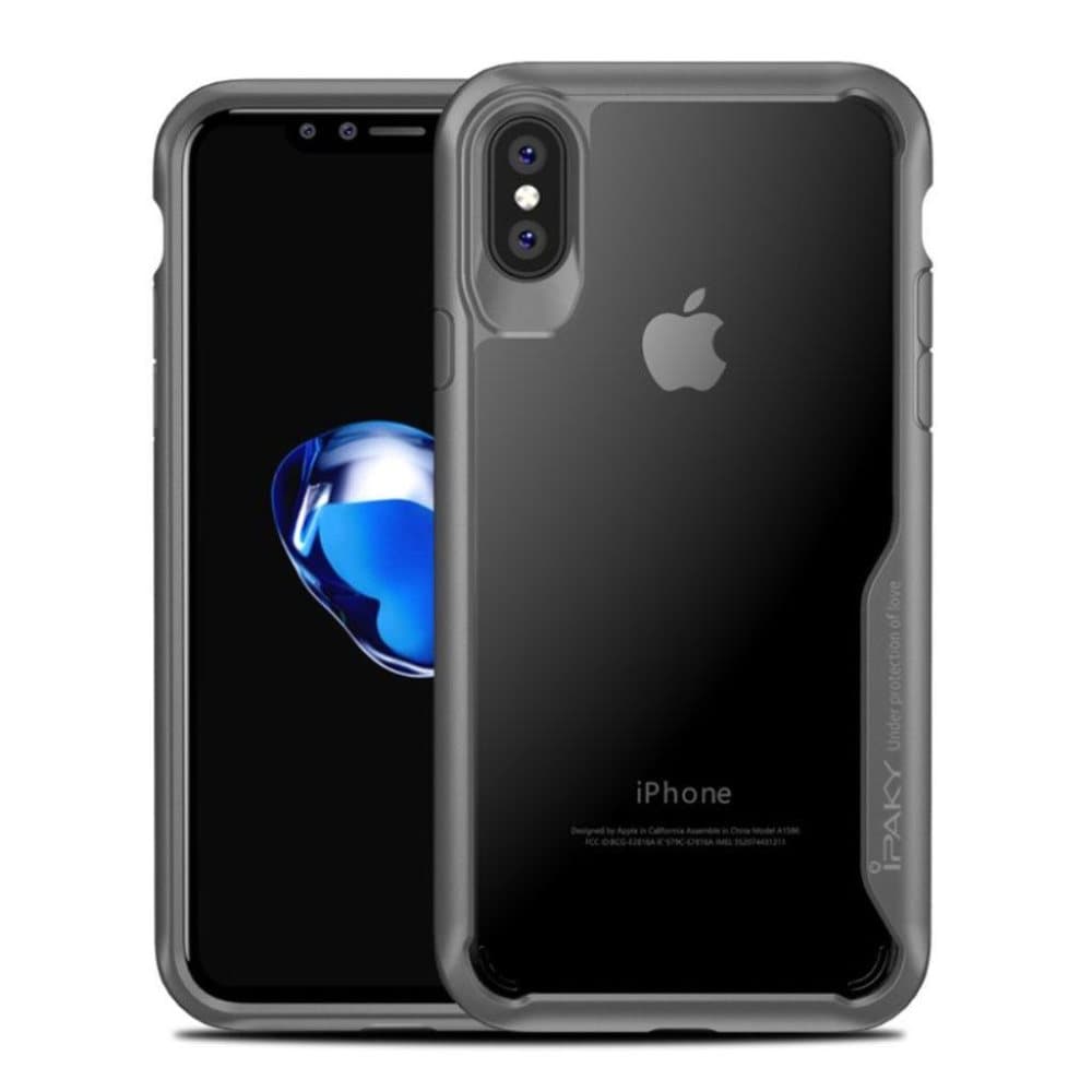 IPAKY iPhone X stød- og skridsikker cover - Grå