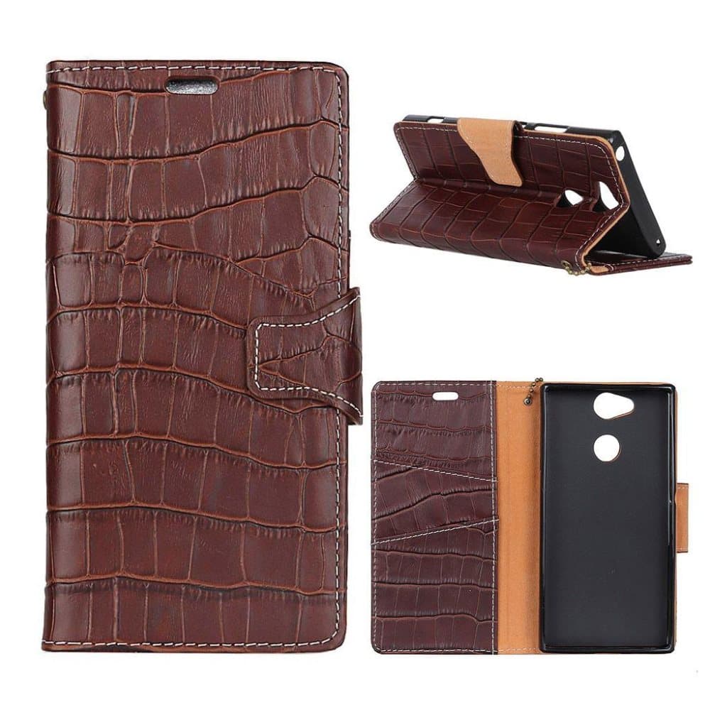 MÜRREN Sony Xperia L2 etui i ægte læder krokodillepræg og me