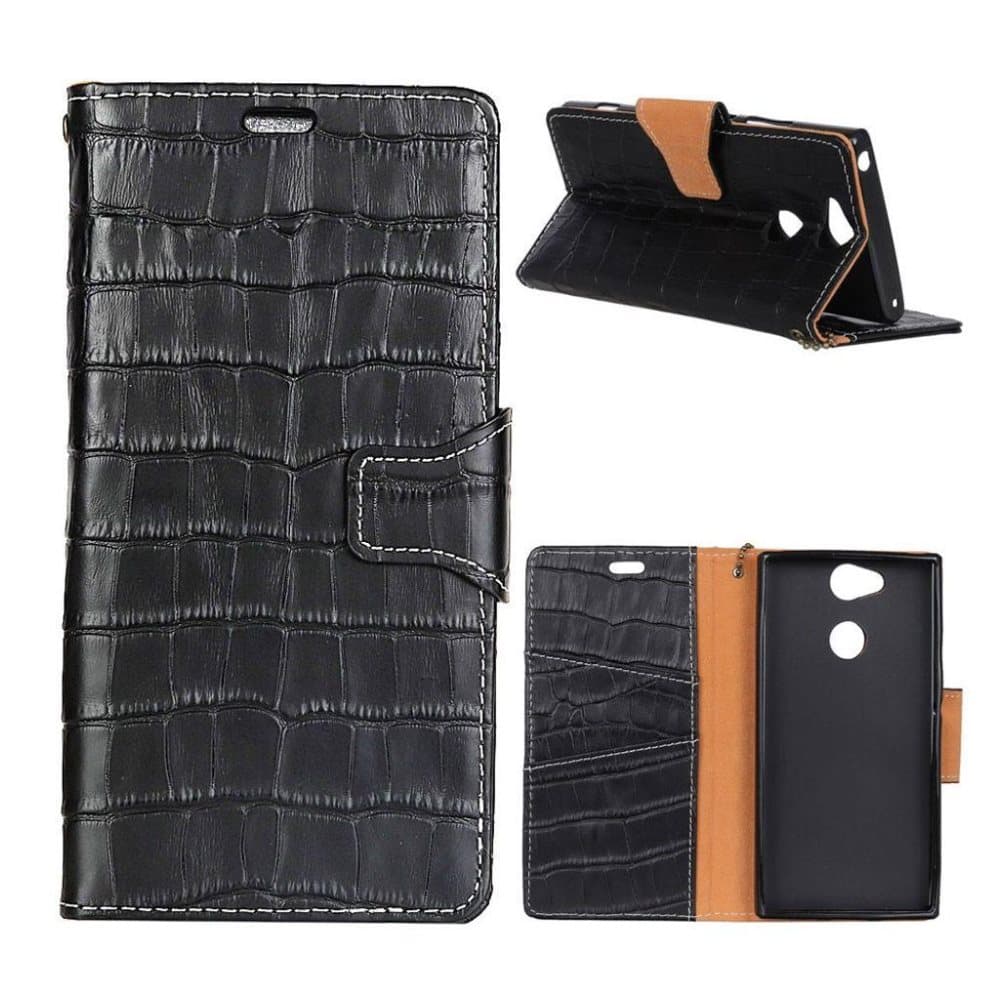 MÜRREN Sony Xperia L2 etui i ægte læder krokodillepræg og me