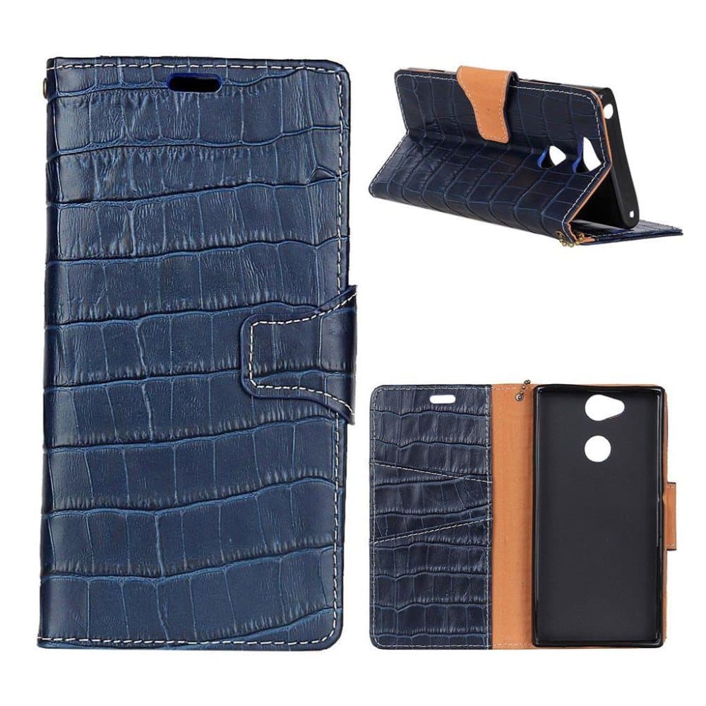 MÜRREN Sony Xperia L2 etui i ægte læder krokodillepræg og me
