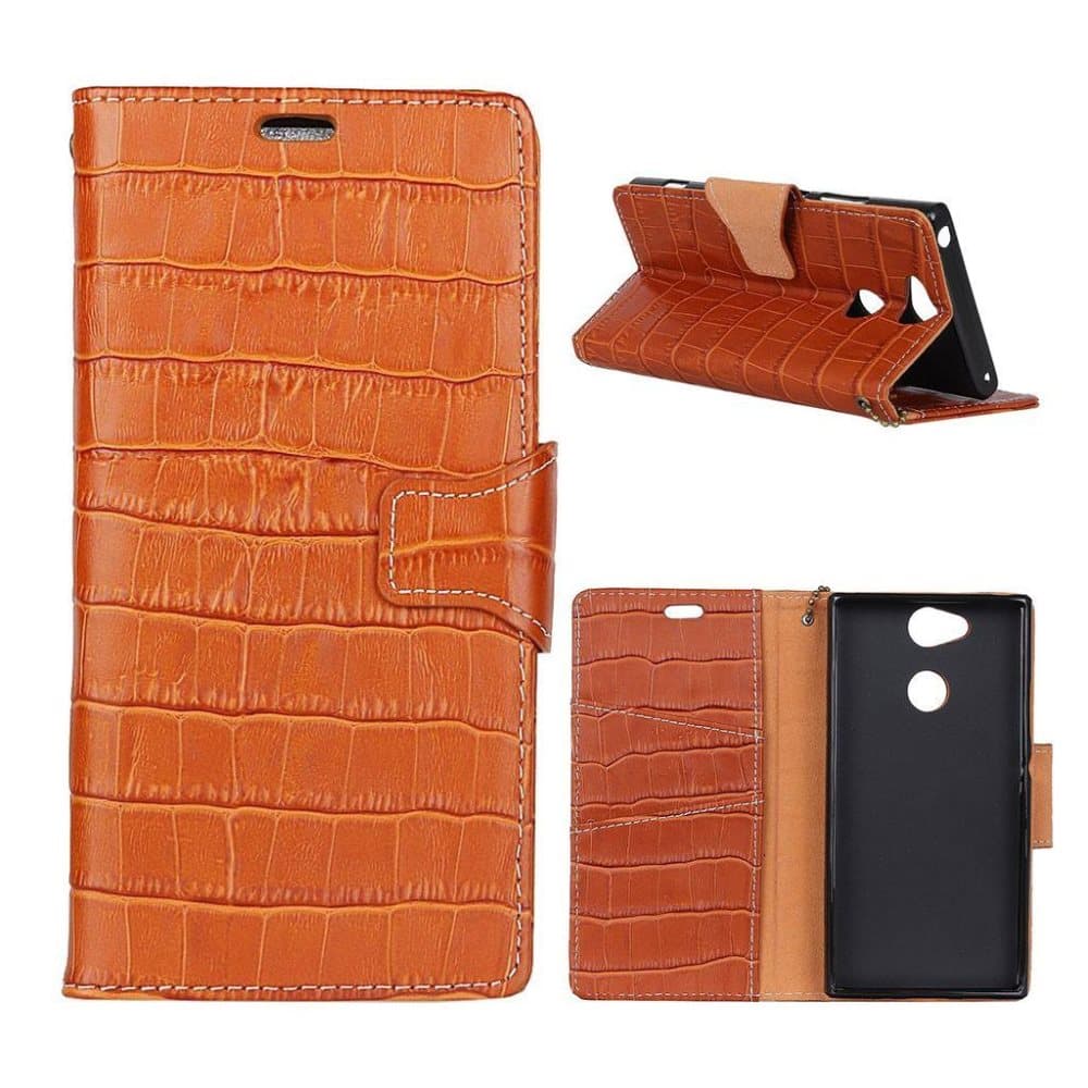 MÜRREN Sony Xperia L2 etui i ægte læder krokodillepræg og me