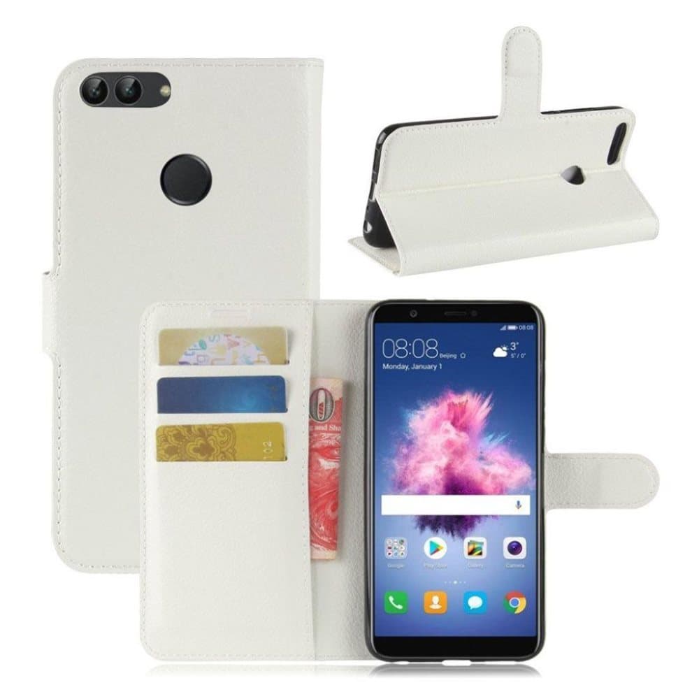 Huawei P Smart litsitekstuurinen suojakotelo - Valkoinen