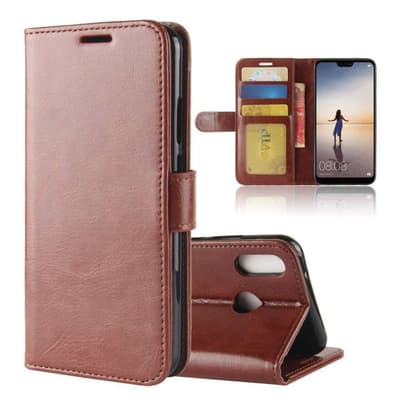 Crazy Horse Huawei P20 Lite PU læder flip etui - Brun