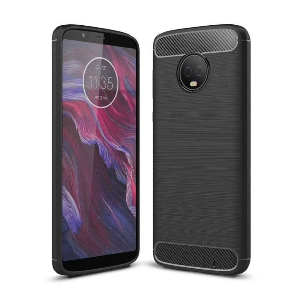 Motorola Moto G6 Plus mobilskal i TPU material skyddande kol