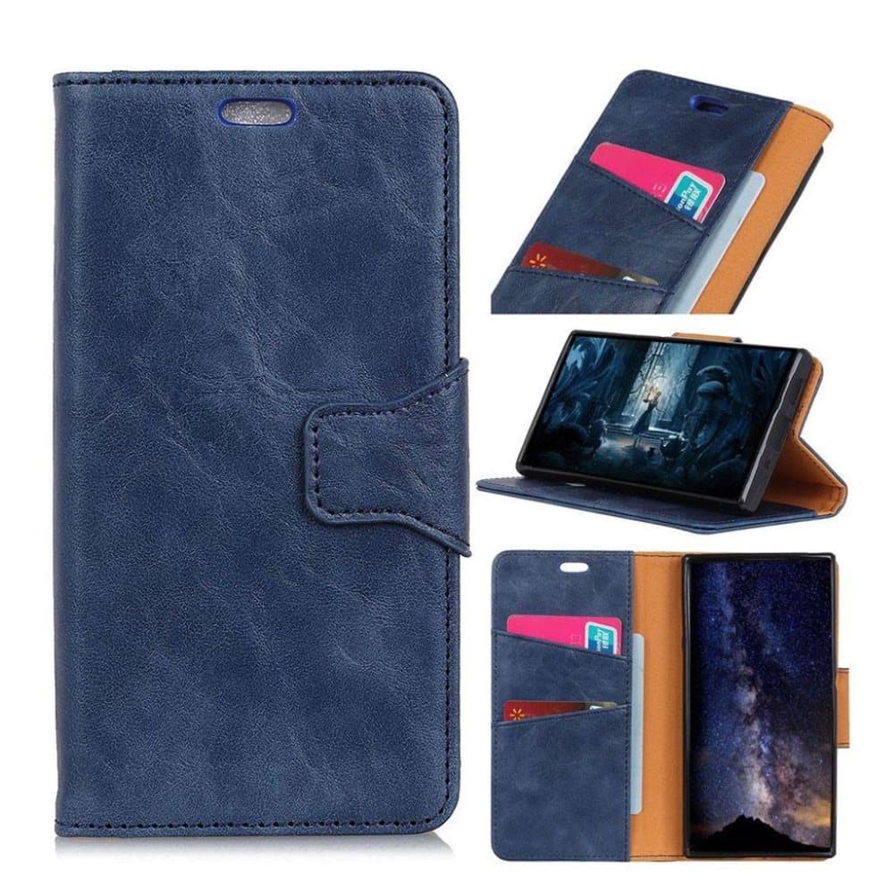 Motorola Moto G6 Play Crazy Horse Haljas Nahka Lompakko Kuor