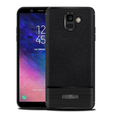Samsung Galaxy A6 litchi texture brushed case - Black