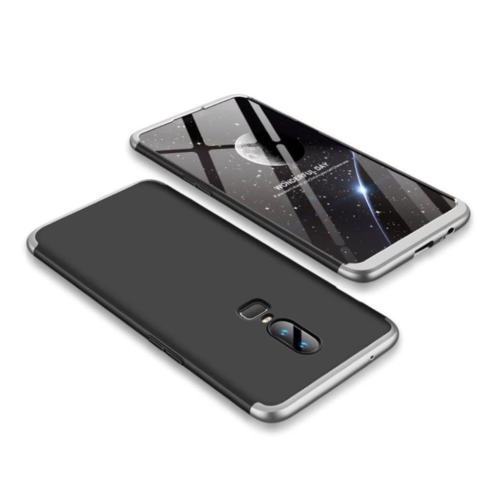 Oneplus 6 GKK 3- Palainen Kiinittävä Takasuoja Kuori - Musta