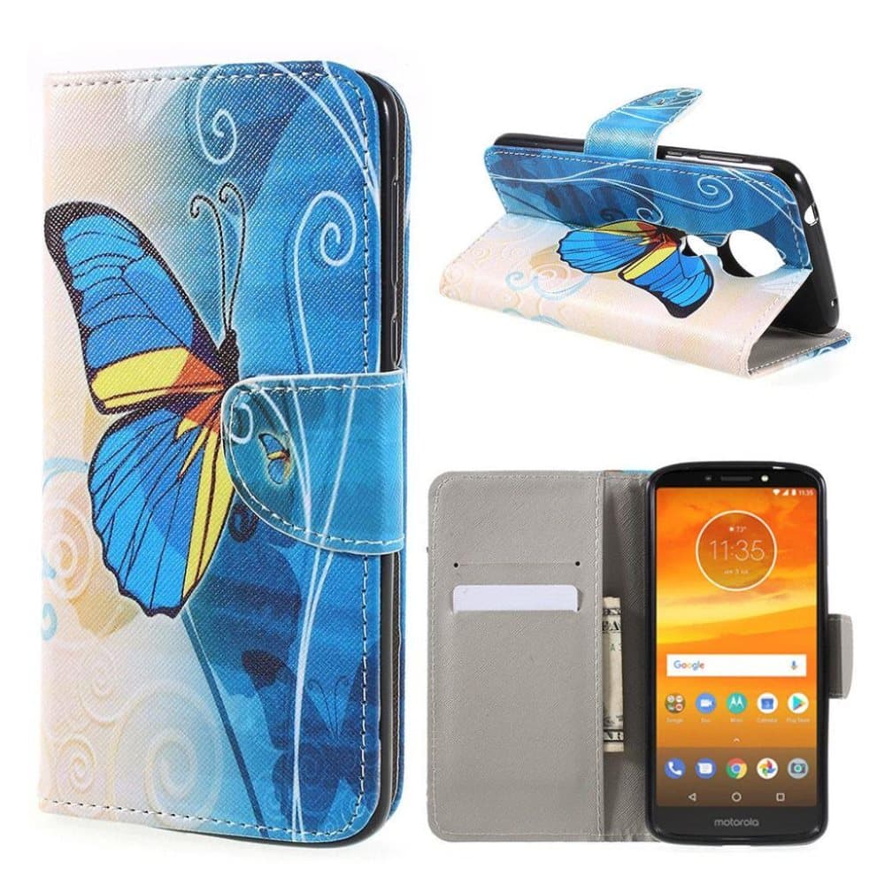 Motorola Moto E5 Plus mobilfodral PU läder skyddande stående