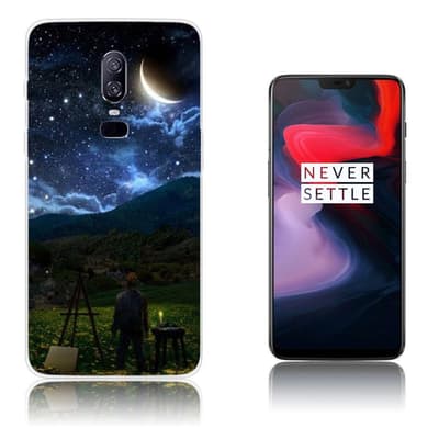 OnePlus 6 beskyttelsesetui i silikone med printet mønster -