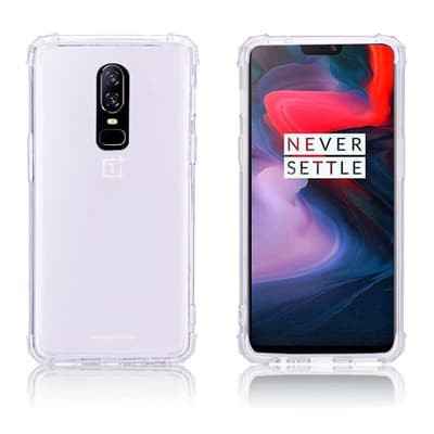 OnePlus 6 mobiletui i silikone- og plastik med stødafvisende