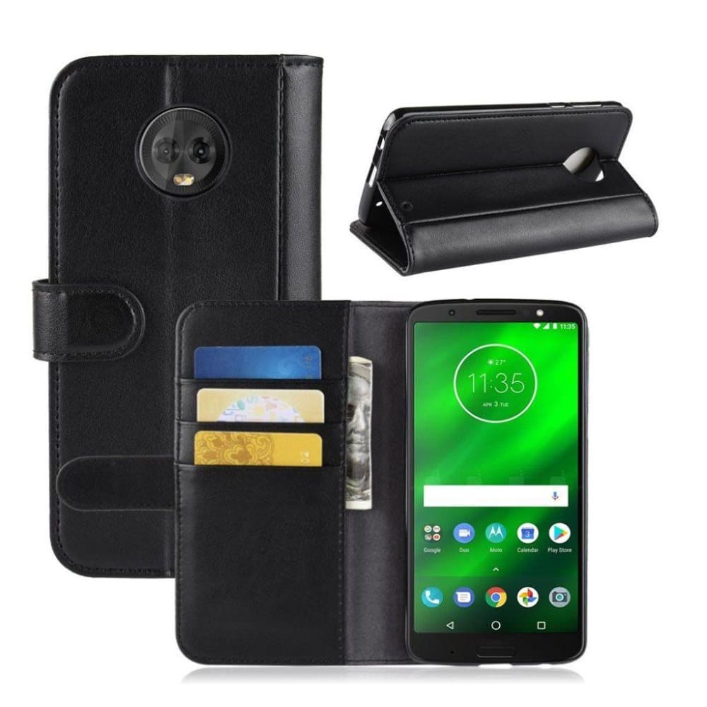 Motorola Moto G6 Plus beskyttelsesetui i splidtet læder med