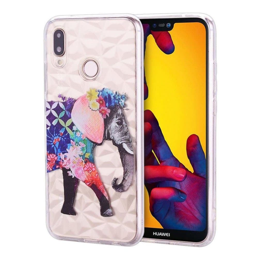 Huawei P20 Lite beskyttelsesetui i silikone med 3D diamant s
