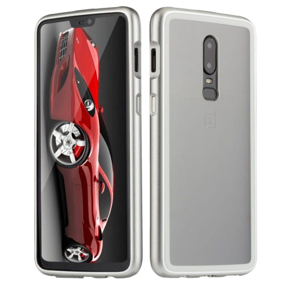 OnePlus 6 mobiletui i kombimaterialer med aftagelig ramme -