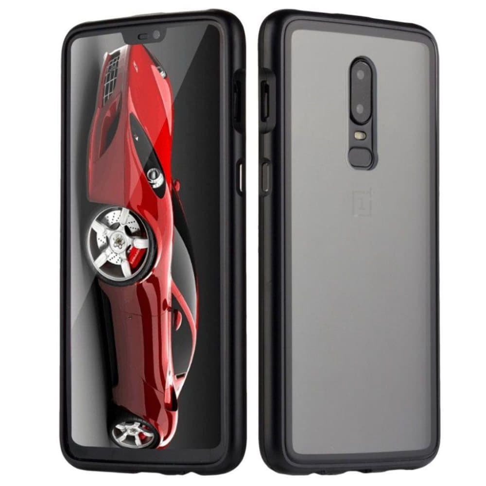 OnePlus 6 mobiletui i kombimaterialer med aftagelig ramme -
