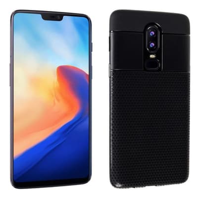 OnePlus 6 beskyttelsesetui i silikone med trekantet tekstur
