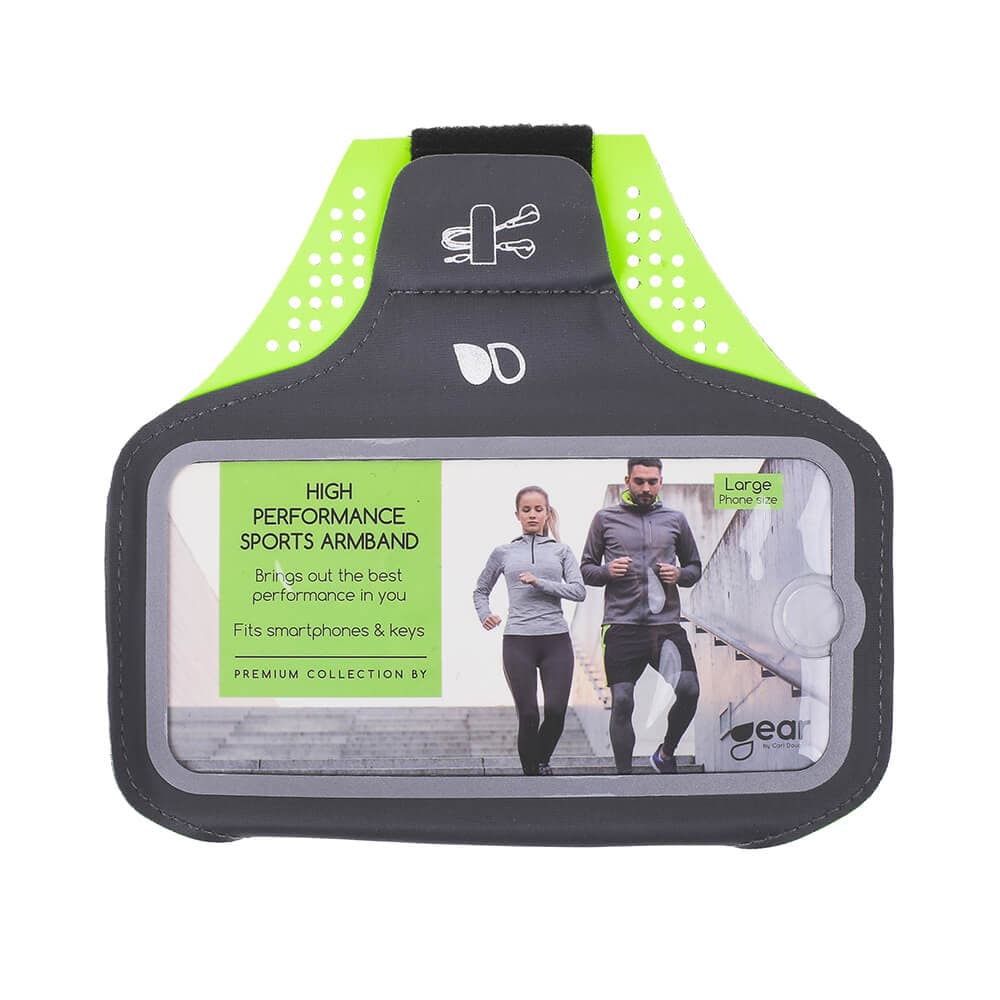 GEAR Sportsarmbånd Premium Universal Large 6" Grå/Gul