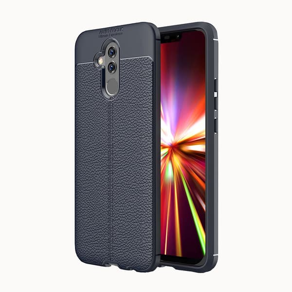 Praktiskt Silikonskal från Auto Focus - Huawei Mate 20 Lite Marinblå