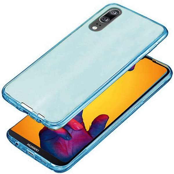 Huawei P20 Pro - Exklusivt Dubbelsidigt Silikonskal Blå Blå