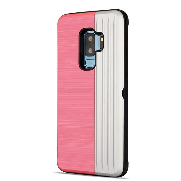 Elegant Skal med Korthållare till Samsung Galaxy S9 Plus Rosa