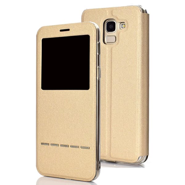 Smartfodral med Fönster & Svarsfunktion till Samsung Galaxy J6