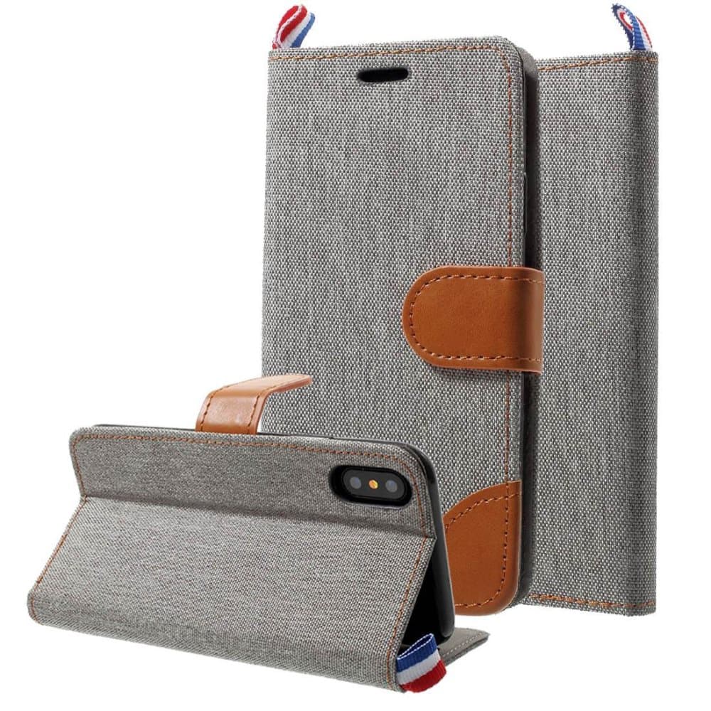 Cover til Apple iPhone X Gray Denim Case Jeans