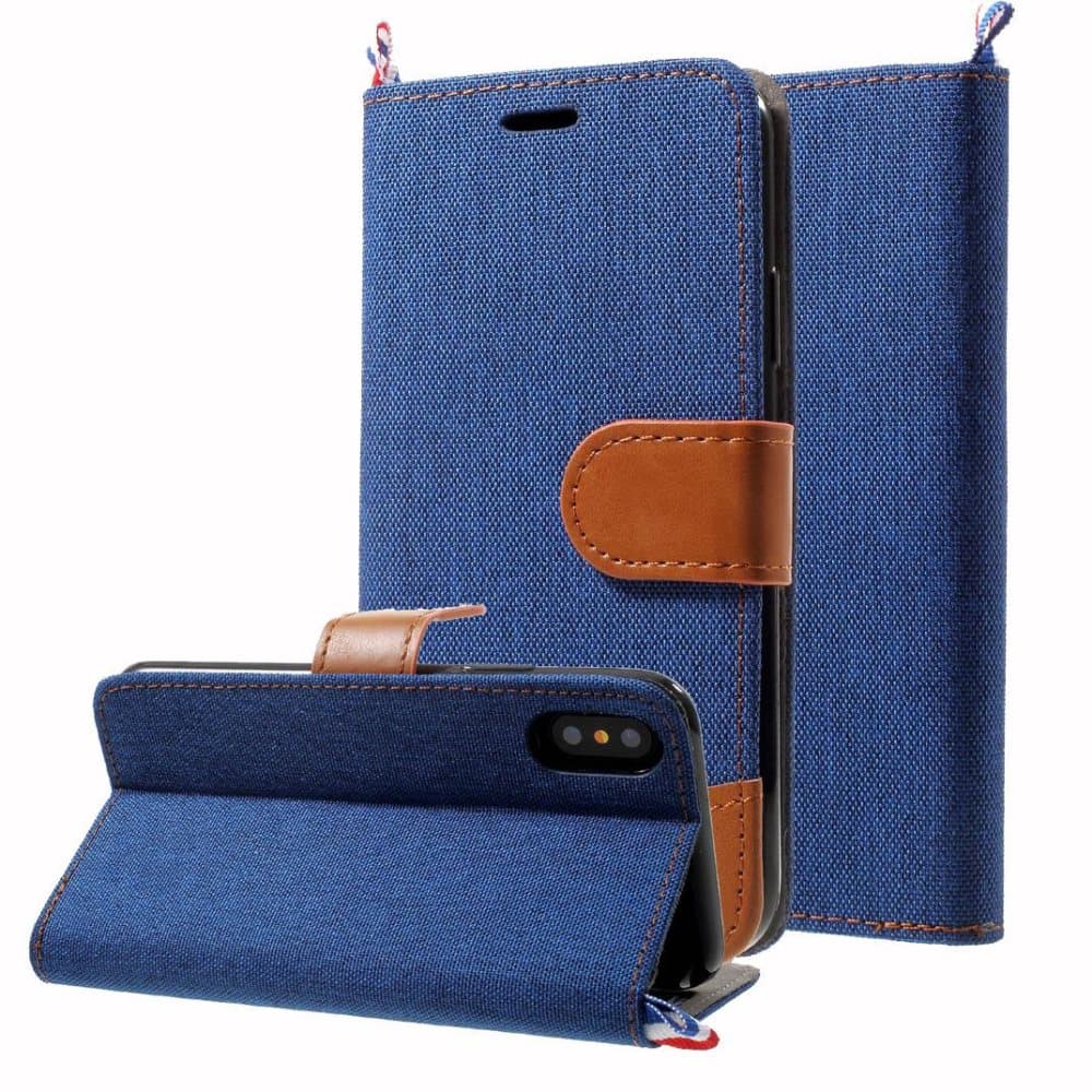 Cover til Apple iPhone X Blue Denim Cases Jeans
