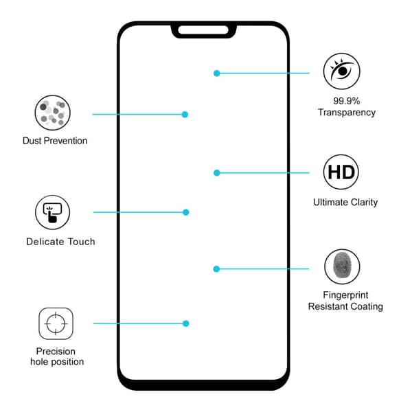 HAT PRINCE Asus Zenfone Max (M2) ZB633KL Tempered Glass - Black frame